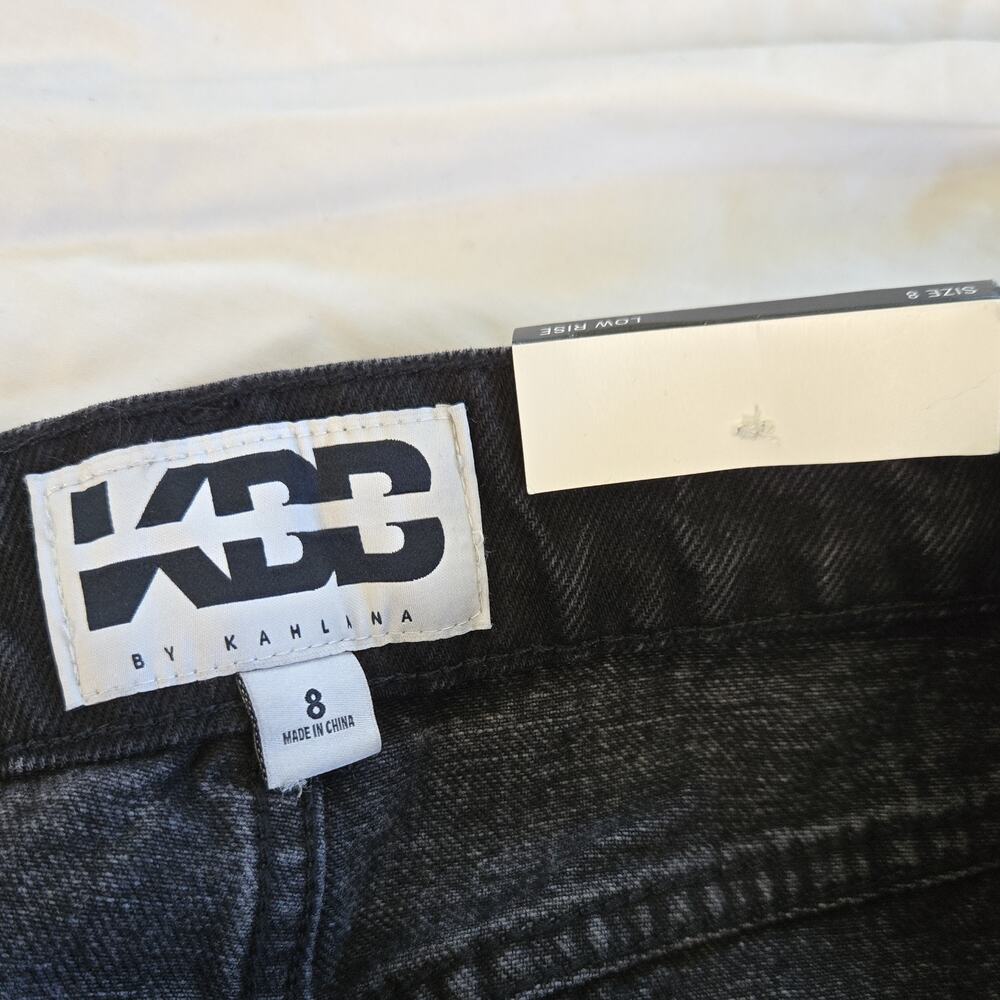 #34 KDC by Kahlina Wide-Leg Jeans Black Denim 5-Pocket Solid Women’s Size 8 - Picture 3 of 3